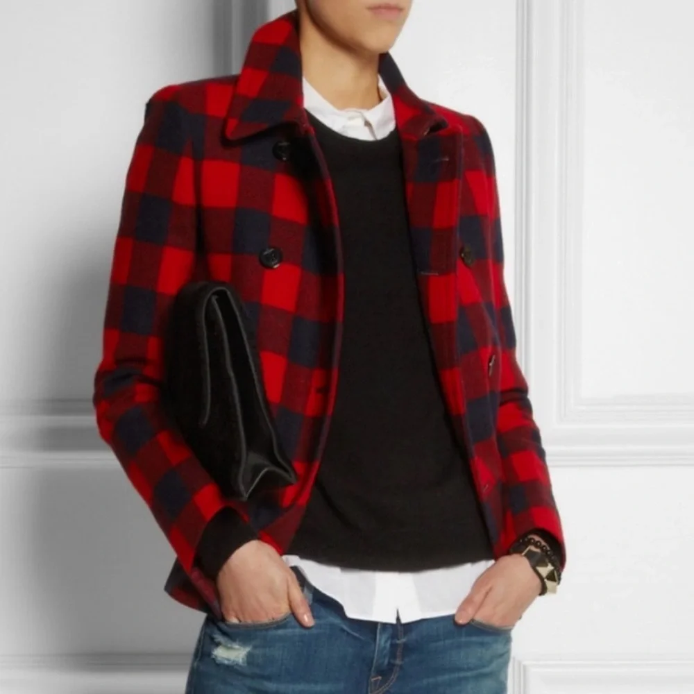 J.Crew | Red Buffalo Check
Peacoat | Jacket size 6 - Picture 3 of 11